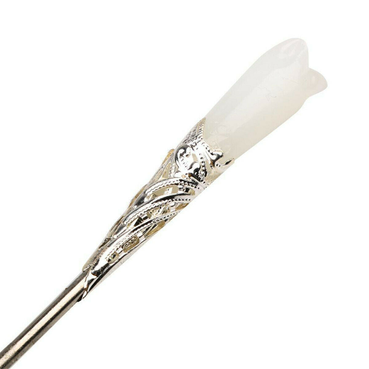 Chinese Style White Jade Retro Hair Stick Hairpin Chignon Pin Hair Accessories