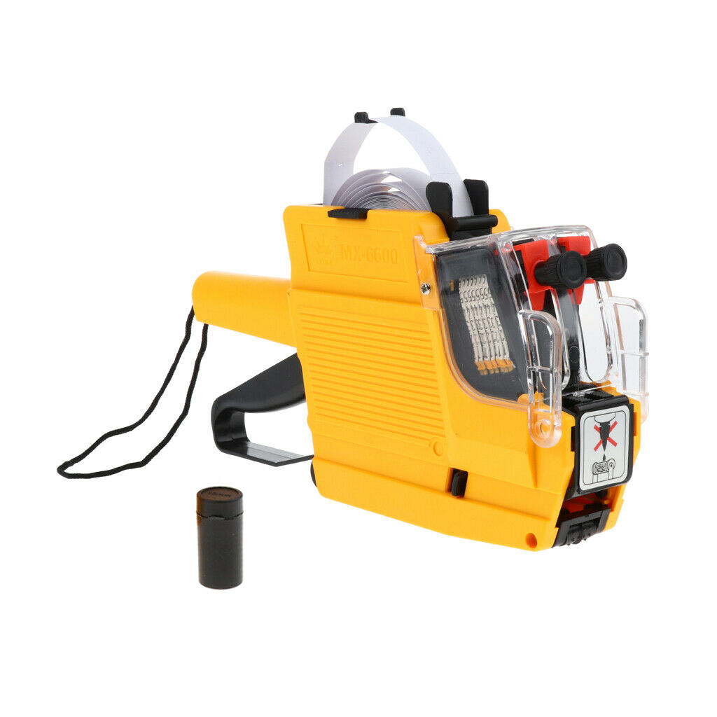 MX-6600 / 10 Digits 2 Lines Price Tag Gun Price Labeler, 6-Currency, Yellow