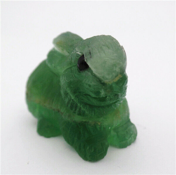 50x32x19mm Natural Green Fluorite Carved Rabbit Decoration Statue Decor HH7648