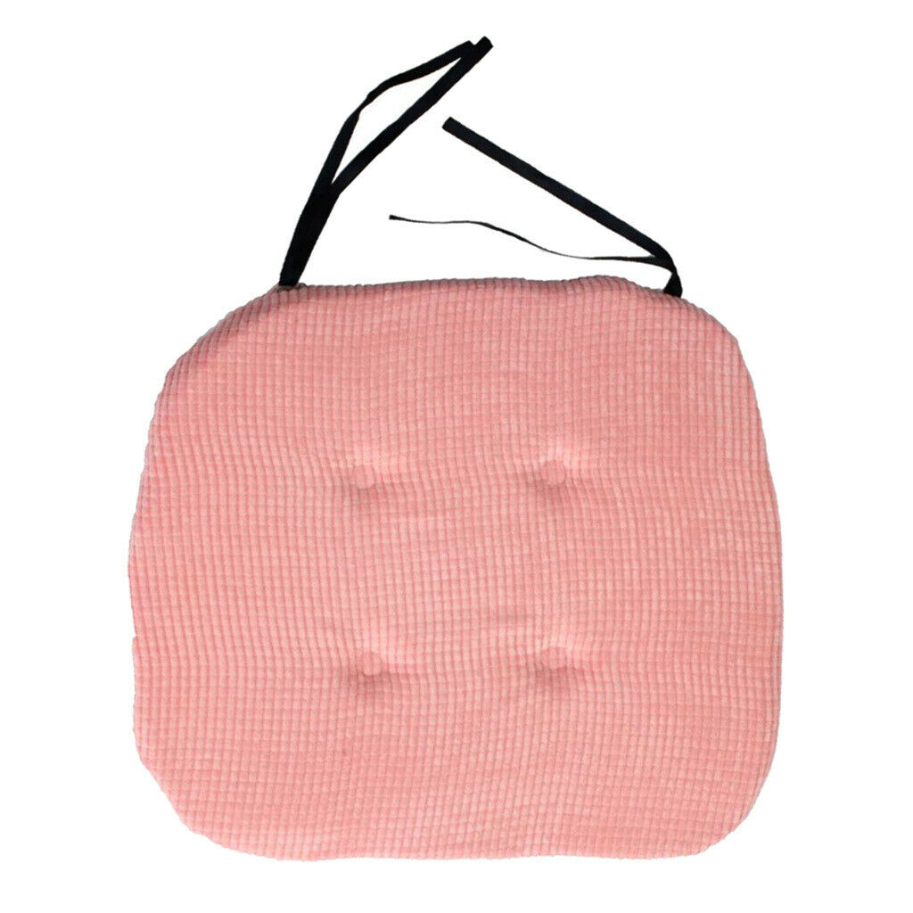 Chair Pads Square Cotton Chair Cushion with Ties Soft Seat Pads pink