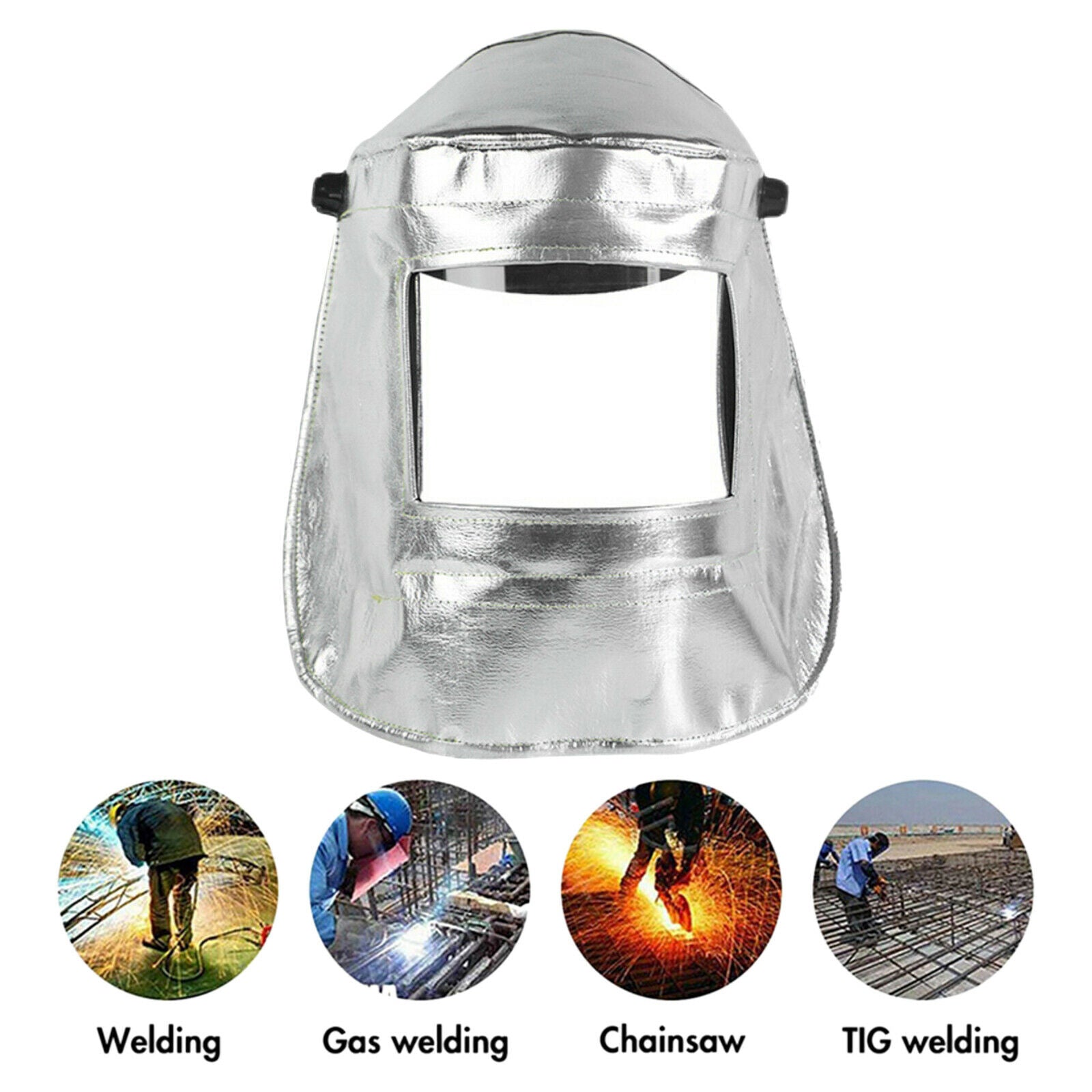 1pc Adjustable Full Face Aluminum Foil Welding Helmet Chainsaw Safety Helmet