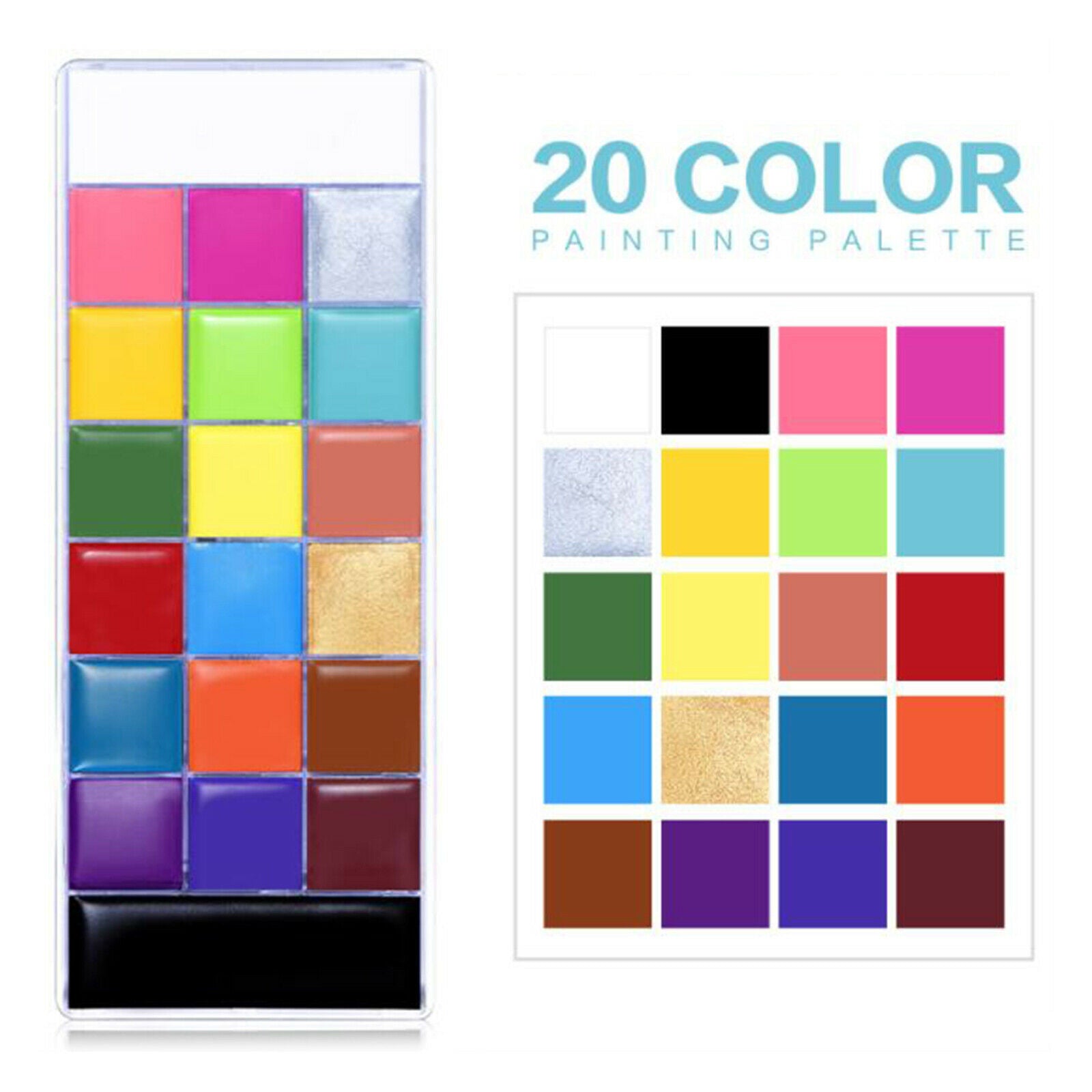Face Body Painting Oil Palette, 20 Colors Professional Makeup Kit,