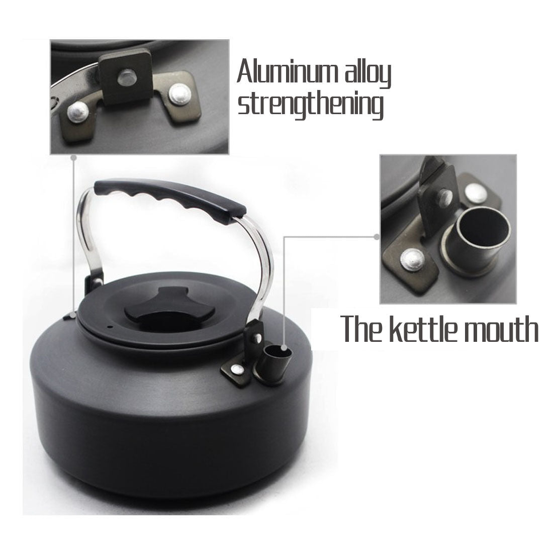 Survival Camping Hiking Picnic Best Aluminum Water Coffee Teapot Kettle 1.1L