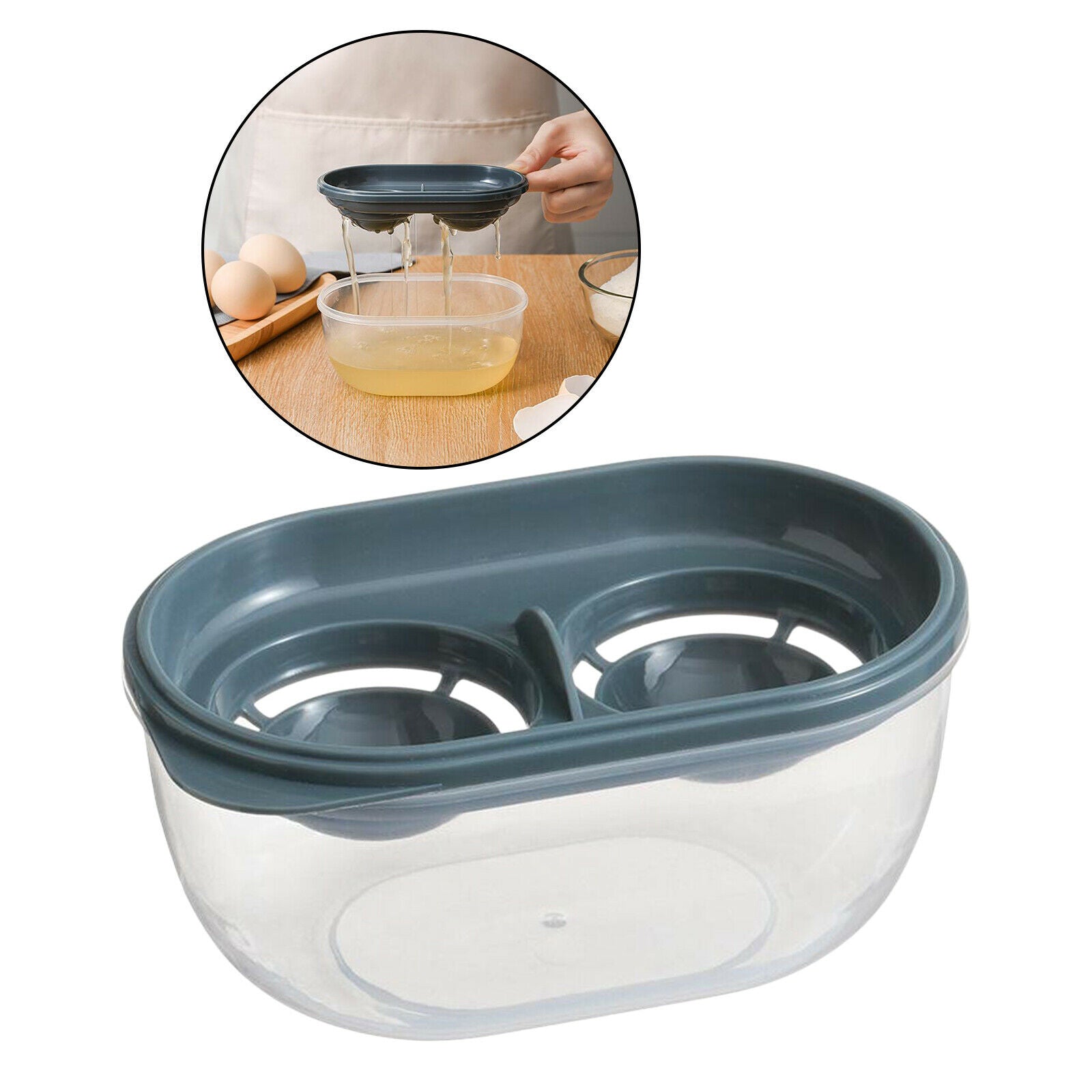 Egg Separator White Yolk Sifting Home Kitchen Dining Cooking Gadget Blue