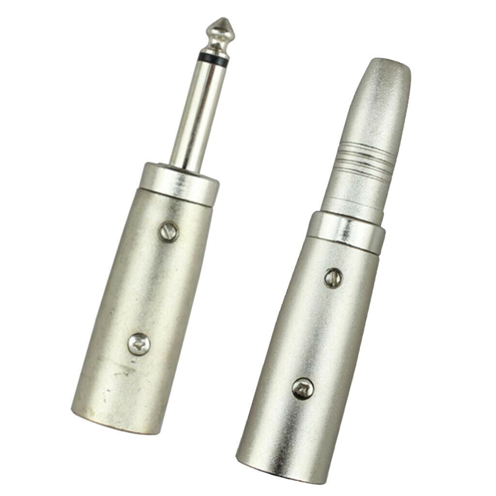 Lovoski XLR 3 Pin Male To 6.35mm Mono Male   Connector Adapter