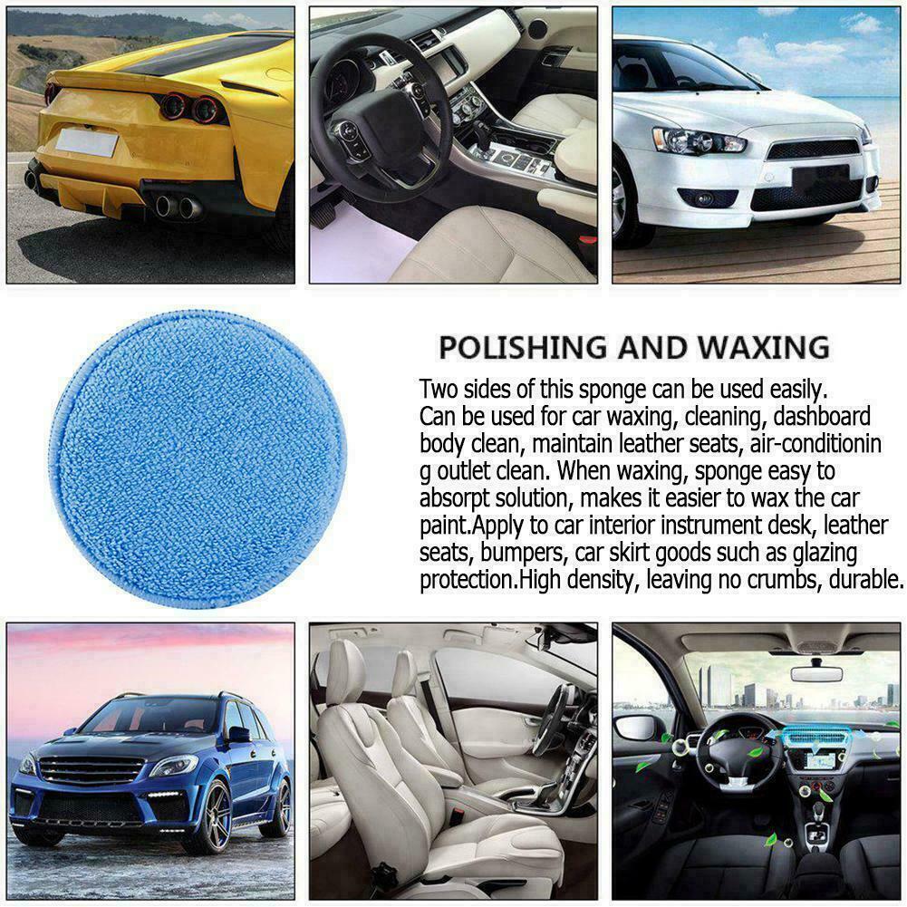 10 x 5" Microfiber Foam Sponge Polish Wax Applicator Car Detailing Cleaning Pad