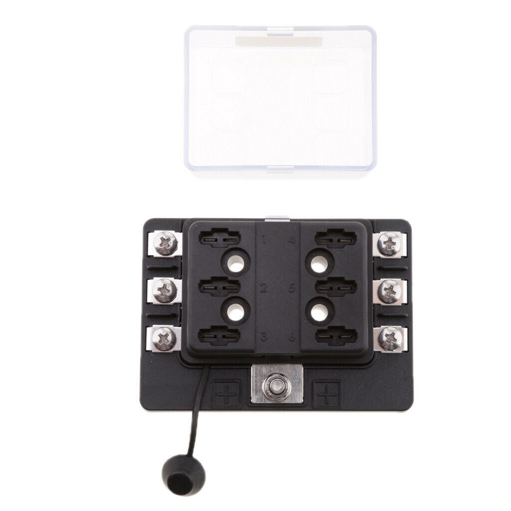 6-Way 32V Car Boat Blade Fuse Box Holder Panel for Mini Micro Fuses