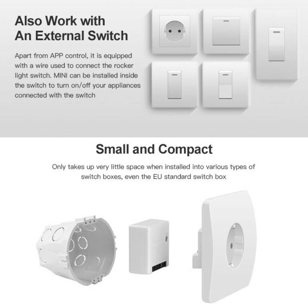 Mini APP Remote Control Smart Switches 50/60Hz 10A For Home Appliances