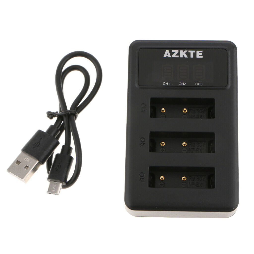 NP-BX1 3-Channel Battery Charger Compatible with  Sony DSC- , DSC-HX300,