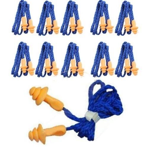 4X Soft Silicone Corded Ear Plugs Reusable Hearing Protection Earplugs GiftDEAU