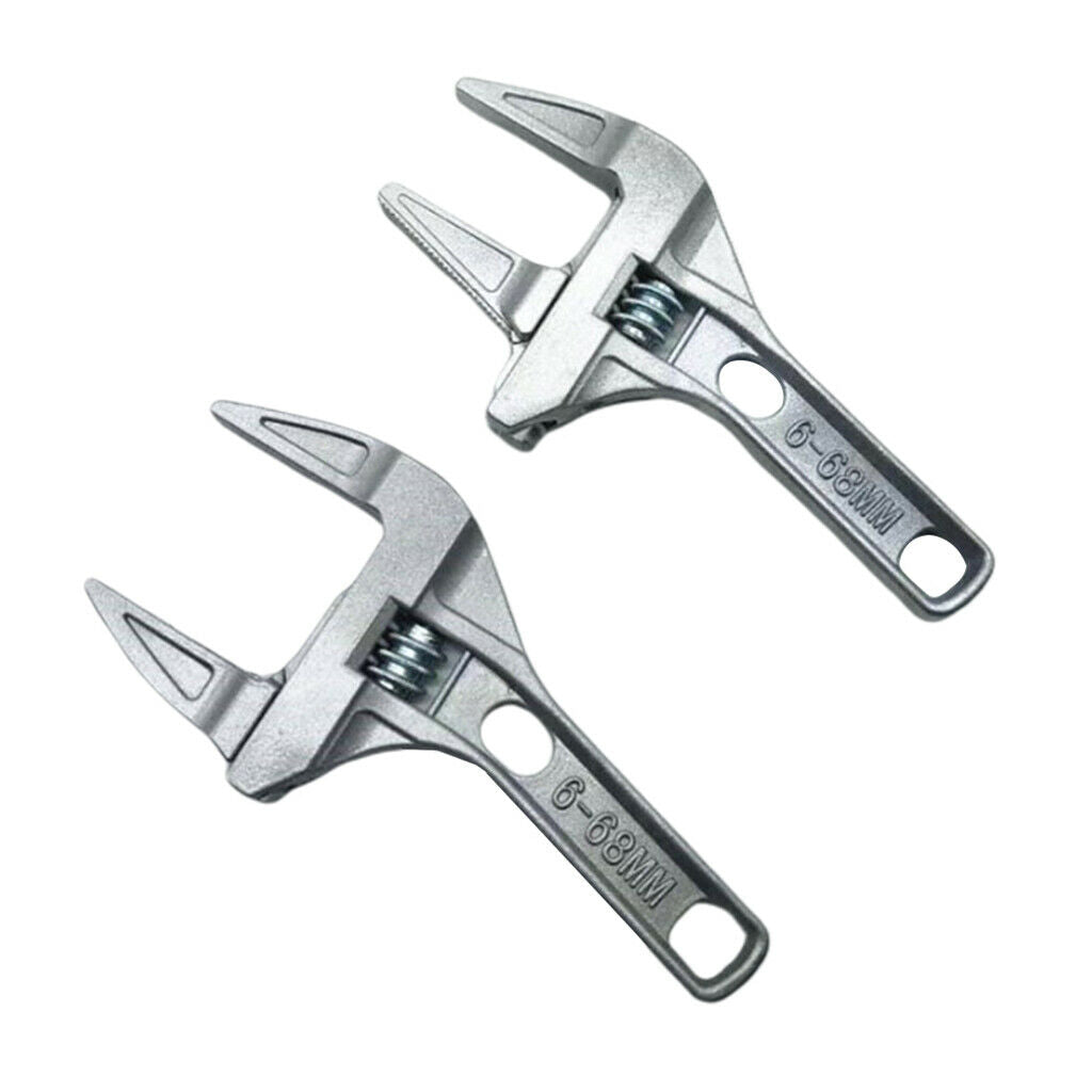 2x Multi-function Bathroom Wrench Spanner Useful Adjustable Anti-rust 6-68mm