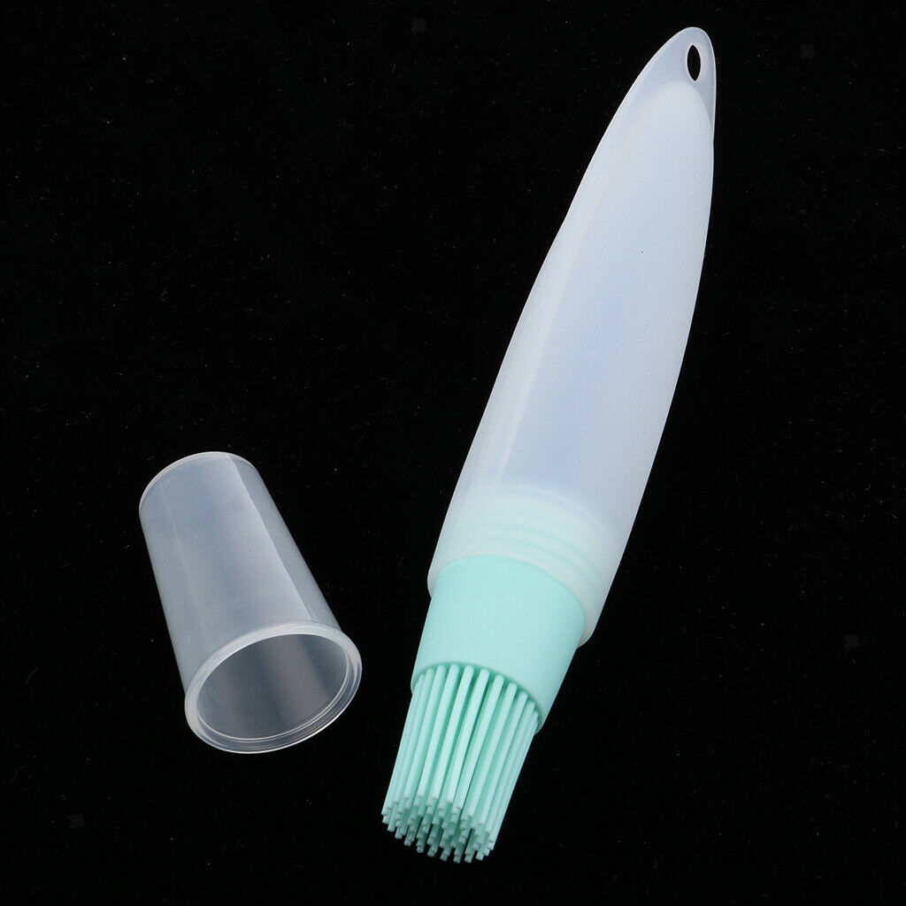 Great Bottle Basting Oil Pastry Brush, Silicone BBQ Basting Tool Light Green