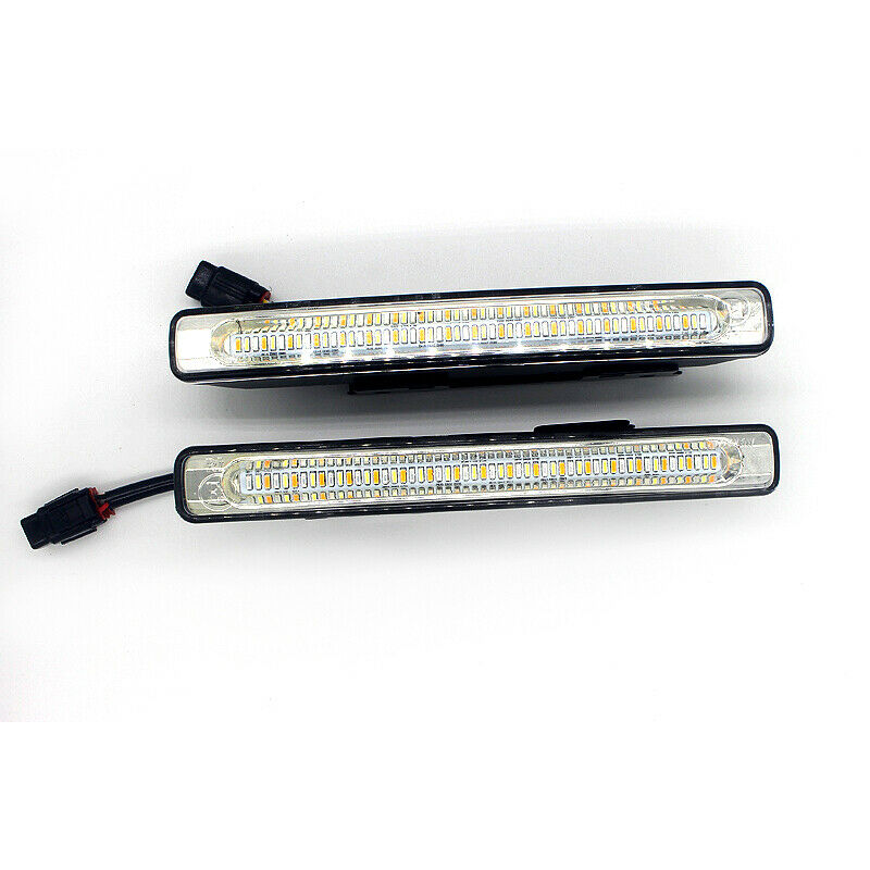 White/Yellow/Blue Car LED Daytime Running Light DRL Fog Light w/Turn Signal Lamp