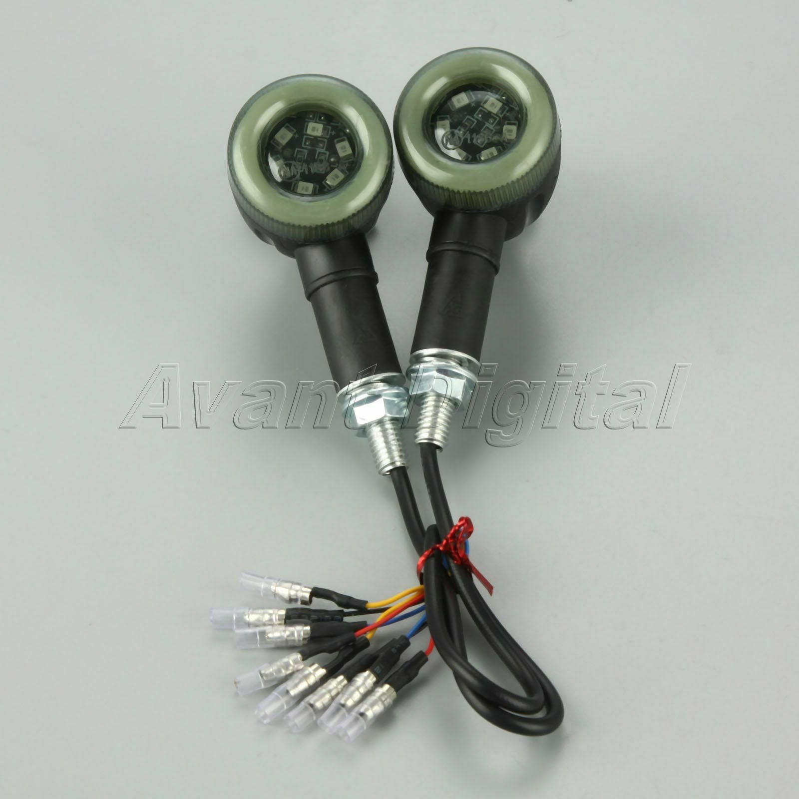 2x Motorcycle 8mm Universal LEDs Turn Signal Blinker Indicators Light DC 12V