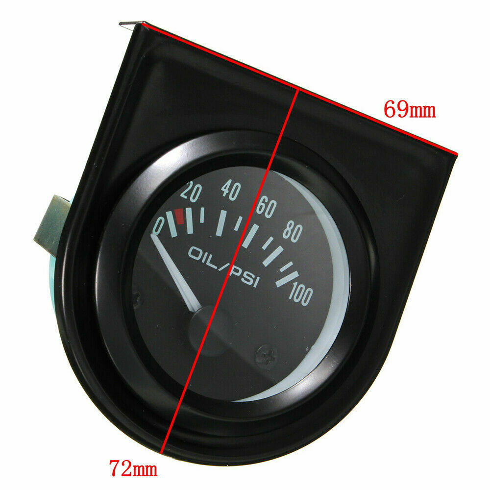2'' 52mm LED Pointer 0~100 PSI Oil Pressure Gauge Fuel Press Meter with Sensor