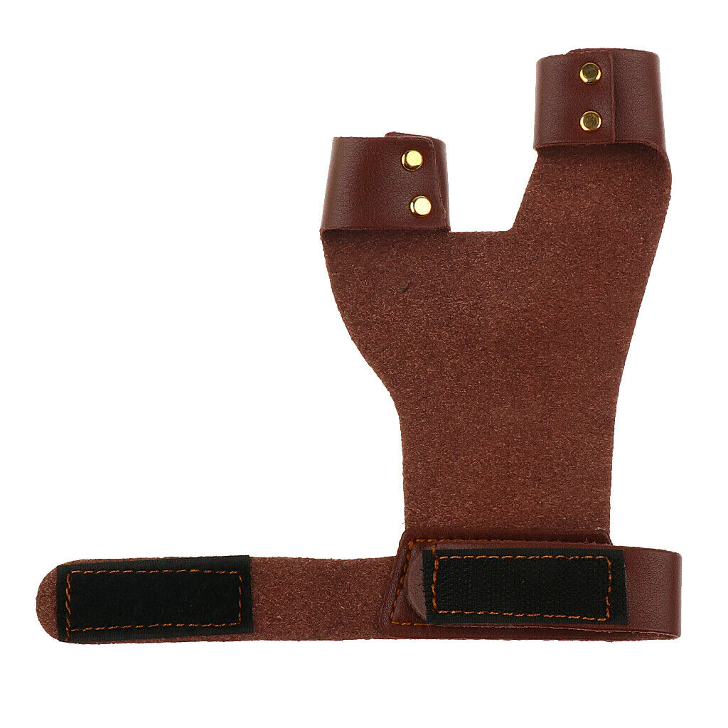 Cow Leather Archery Hunting Hand Protector Guard Shooting Glove Brown