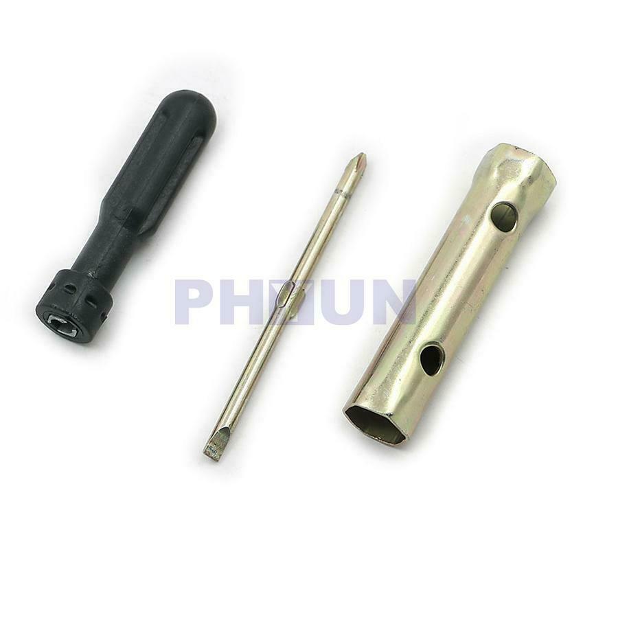 6pcs Aluminum Motorcycle Spark Plug Spanner Wrench Socket Tool w/Storage Pocket