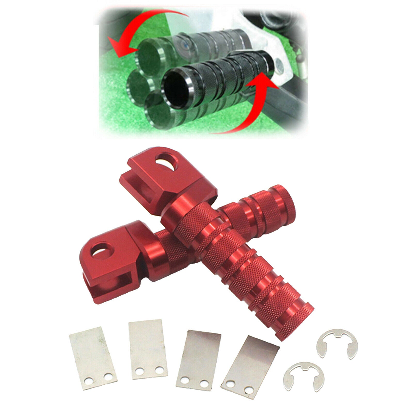 Front Pegs Pads Fit for Kawasaki Z800 Z650 Z900 Z1000 Z750 Z750R ER-6F Red