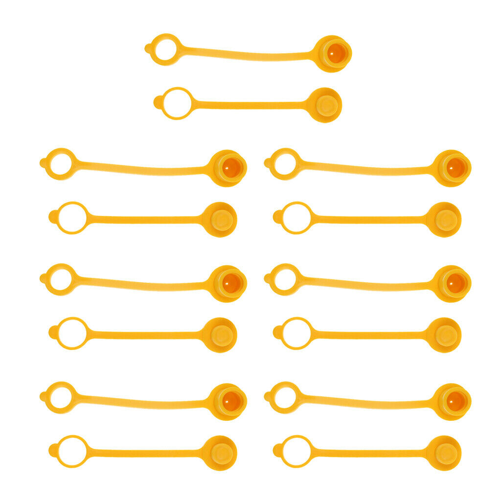 7Pair Yellow Propane LP Natural Gas Cap Plug Kit 3/8'' Plastic Durable Accs