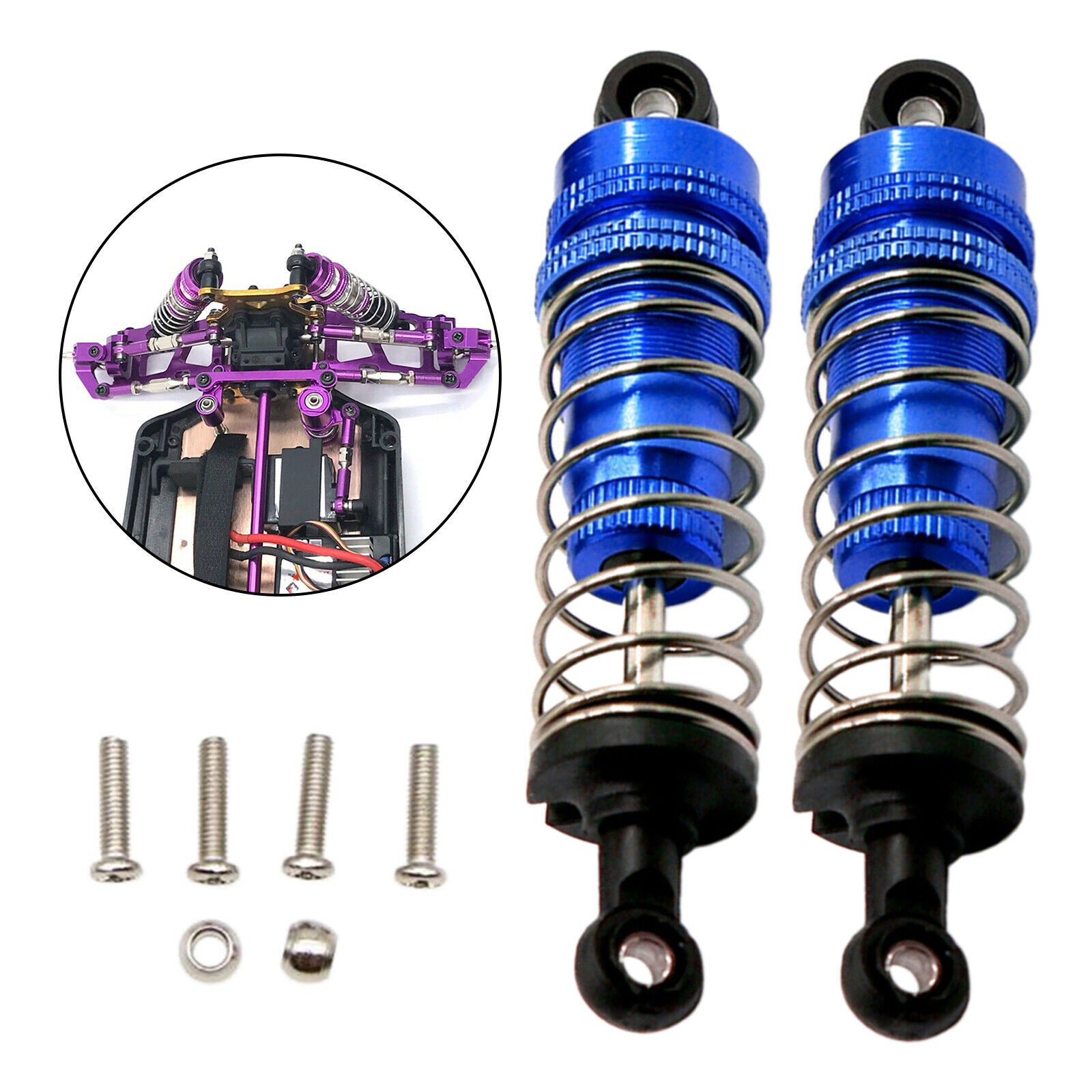 2X 80mm Shock Absorber Adjustable Fits 1/14 WLtoys 144001 RC Car Parts Blue