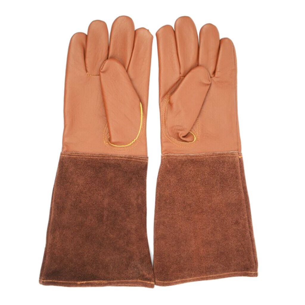 Pairs of 2 Rose Pruning Gloves Leather Gardening Gloves Work for Men S+M