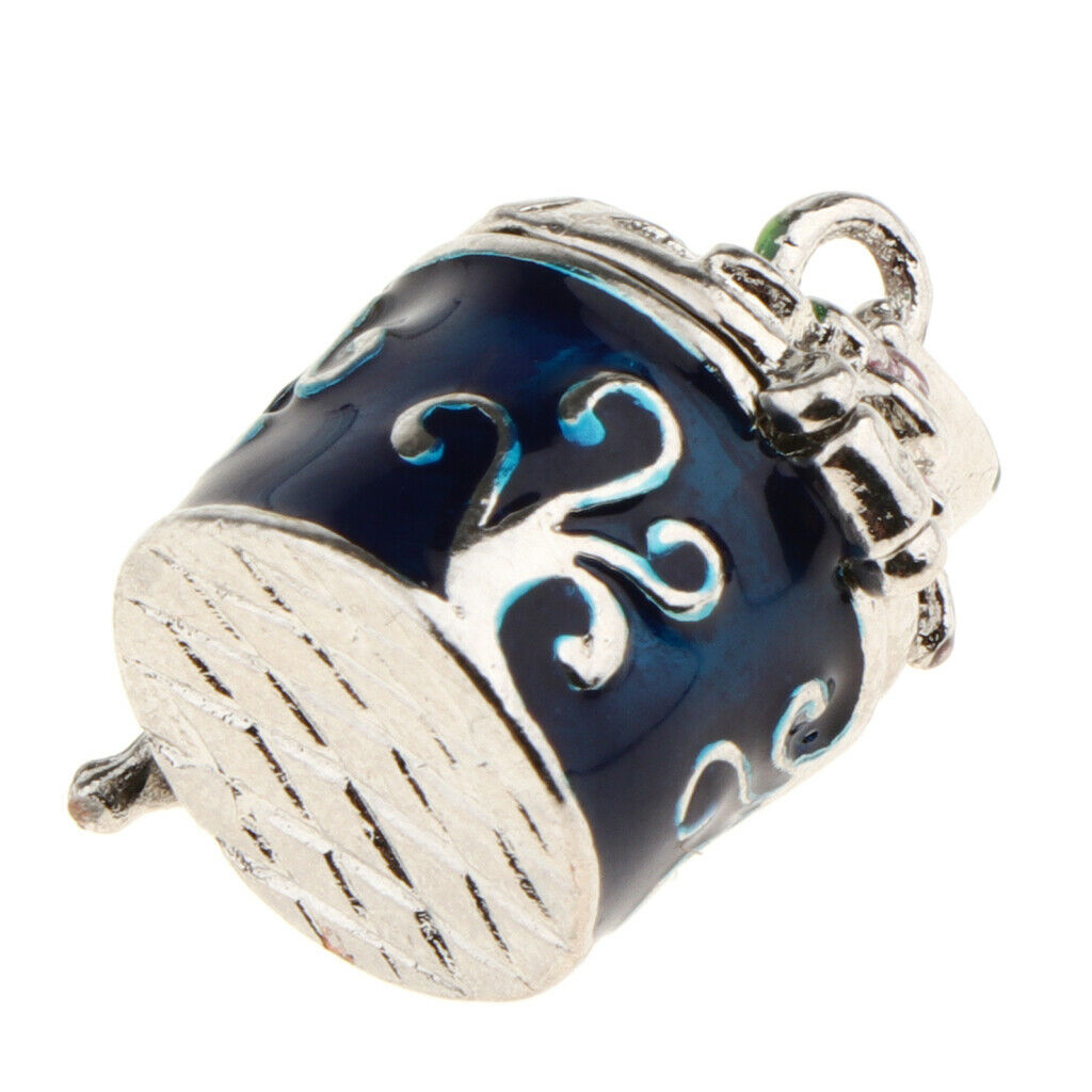 2 Pieces Retro Enamel Flower Cremation Keepsake Urn Pendant Memorial Jewelry