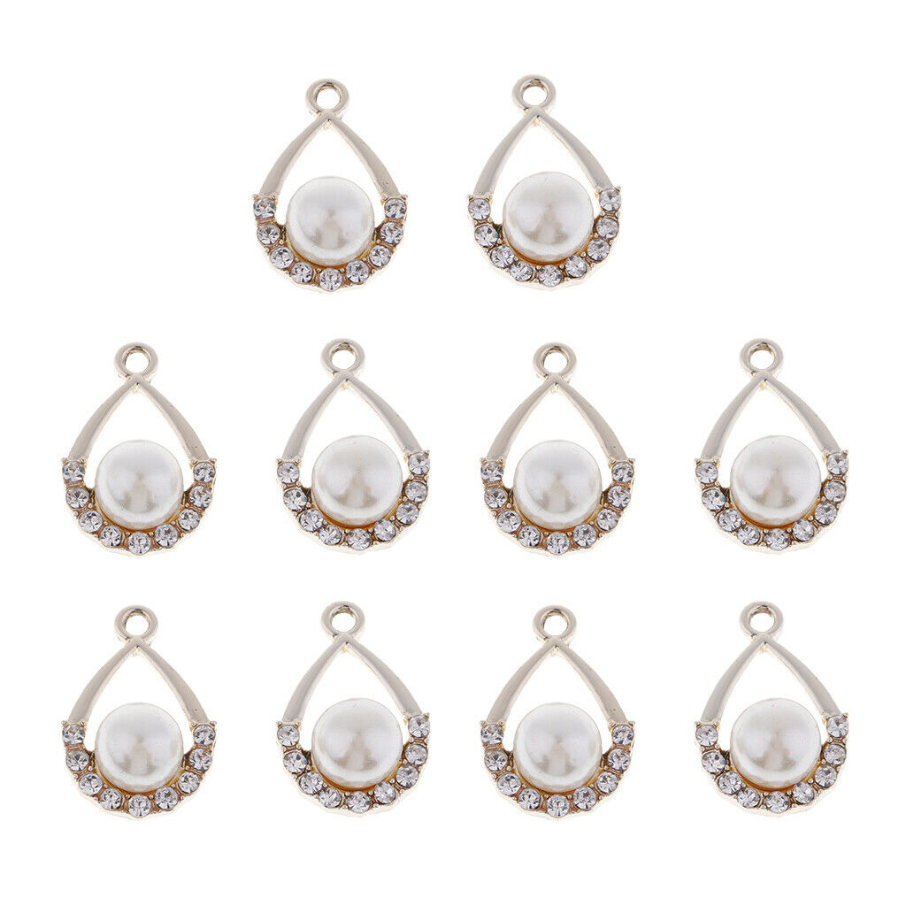 10 Pieces Of Rhinestone Crystal Beads Pendant For Women Chain Necklace DIY