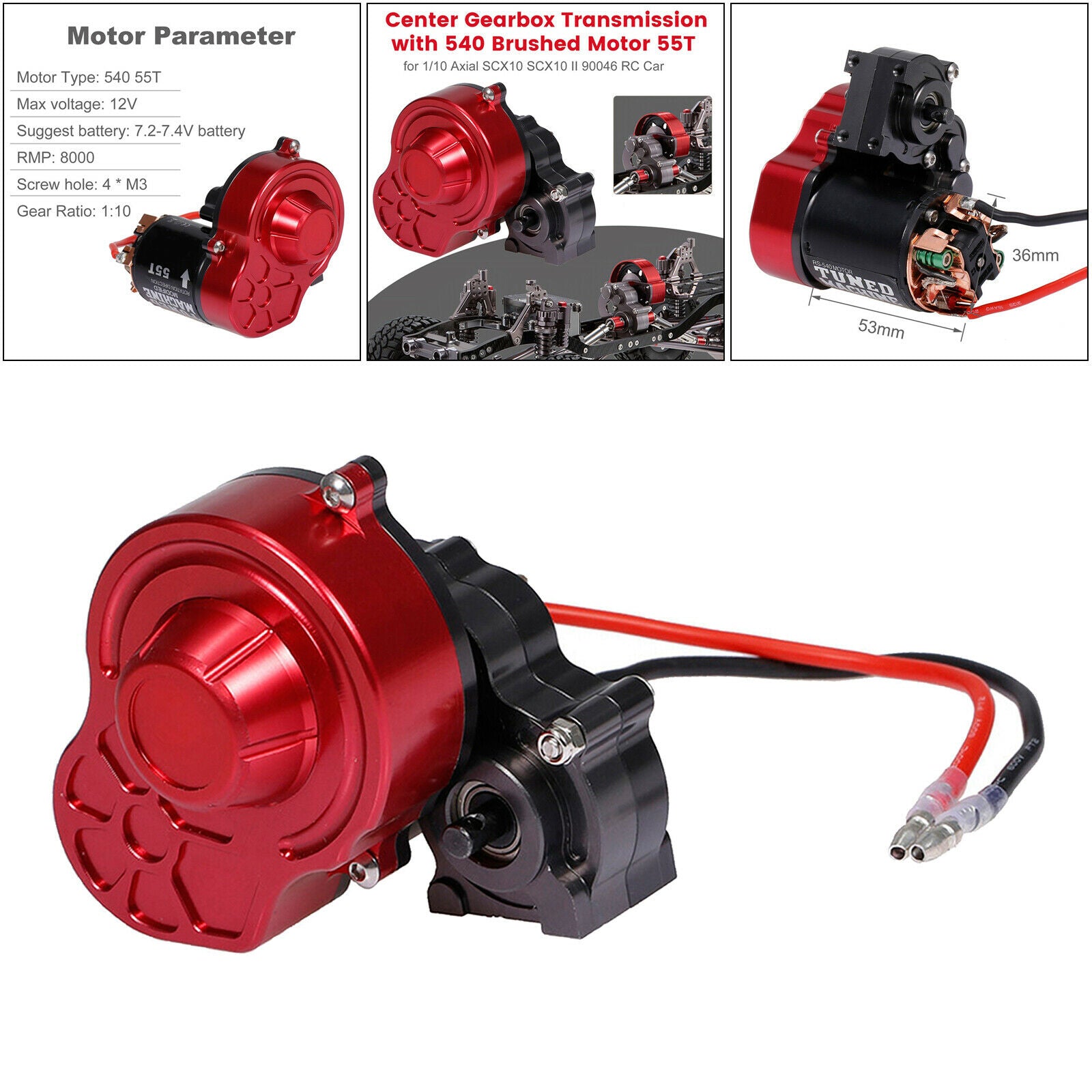 RC Car   Transmission Box with Gear RC Upgrade RC Car Parts