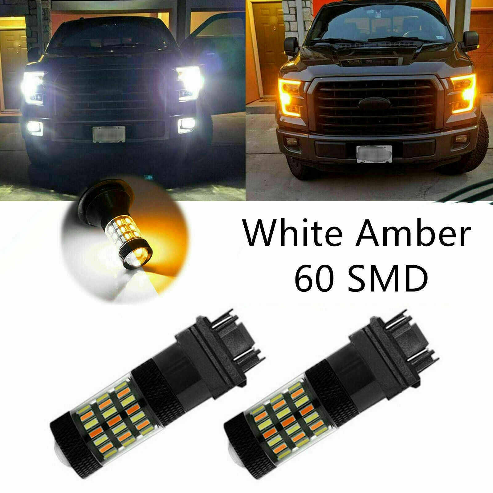 2x 3157 Switchback LED Front Turn Signal Light Bulb for Dodge Ram 1500 2500 3500
