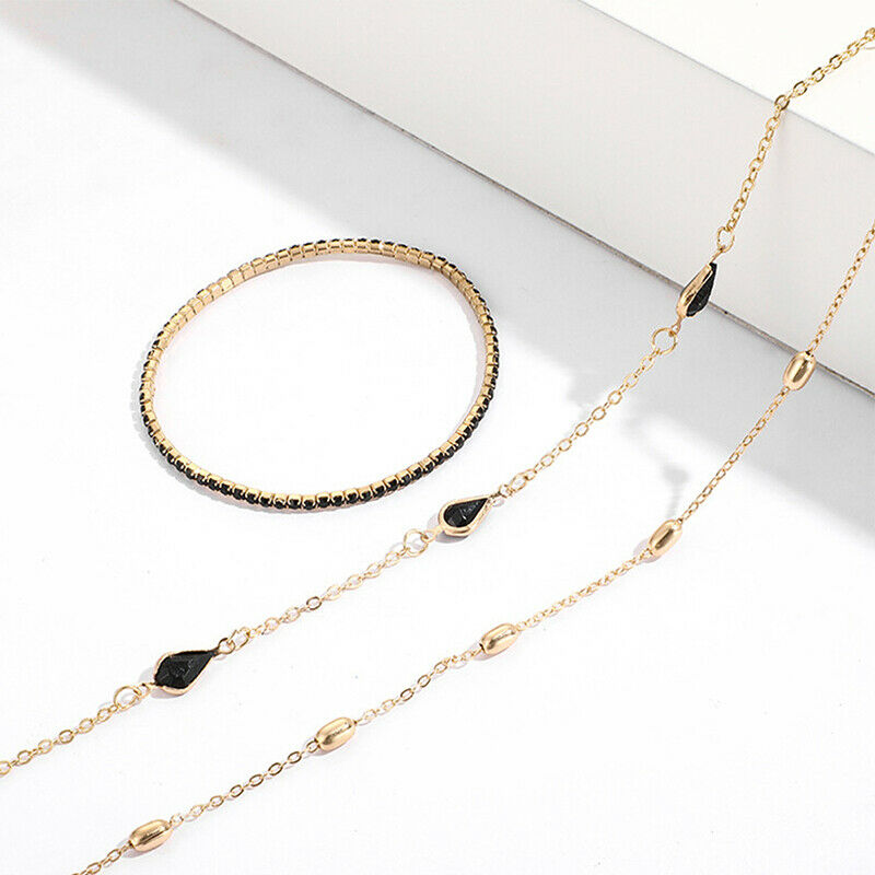 3Pcs Bohemian Water Drops Bracelets Bangles Set Fashion Women Jewelry Gif.l8