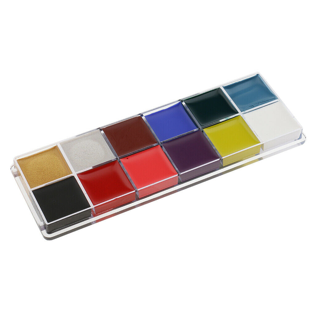 12 Colors Face Body Art Paint Make Up Palette for Party Halloween Fancy Dress