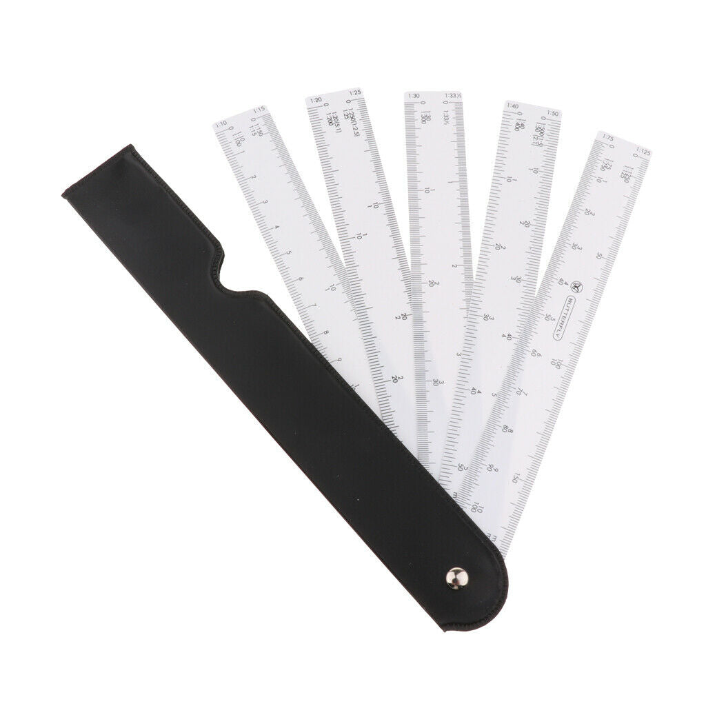 5 Scales Ruler Architectural Drafting Ruler Metric Metal Architect Ruler for