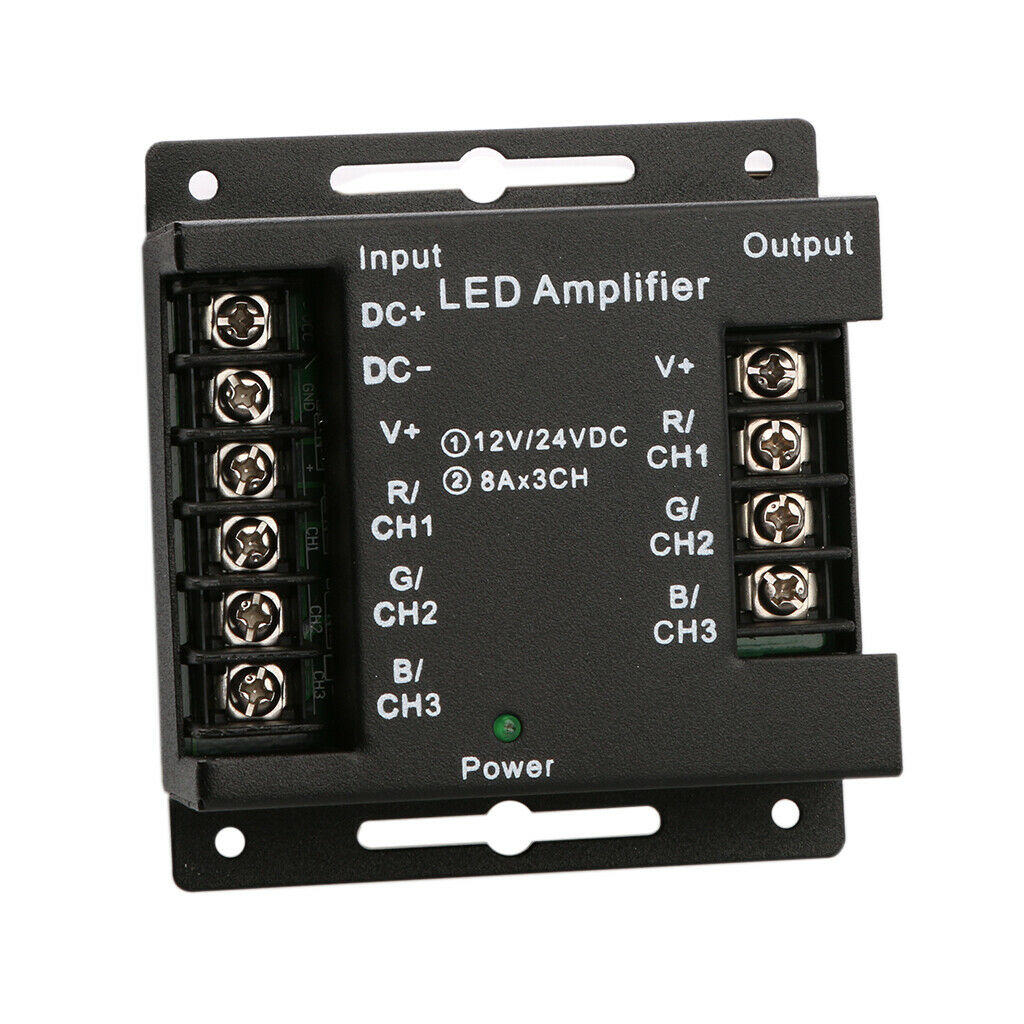 24V 3-channel RGB LED strip amplifier, brightness control for lamps
