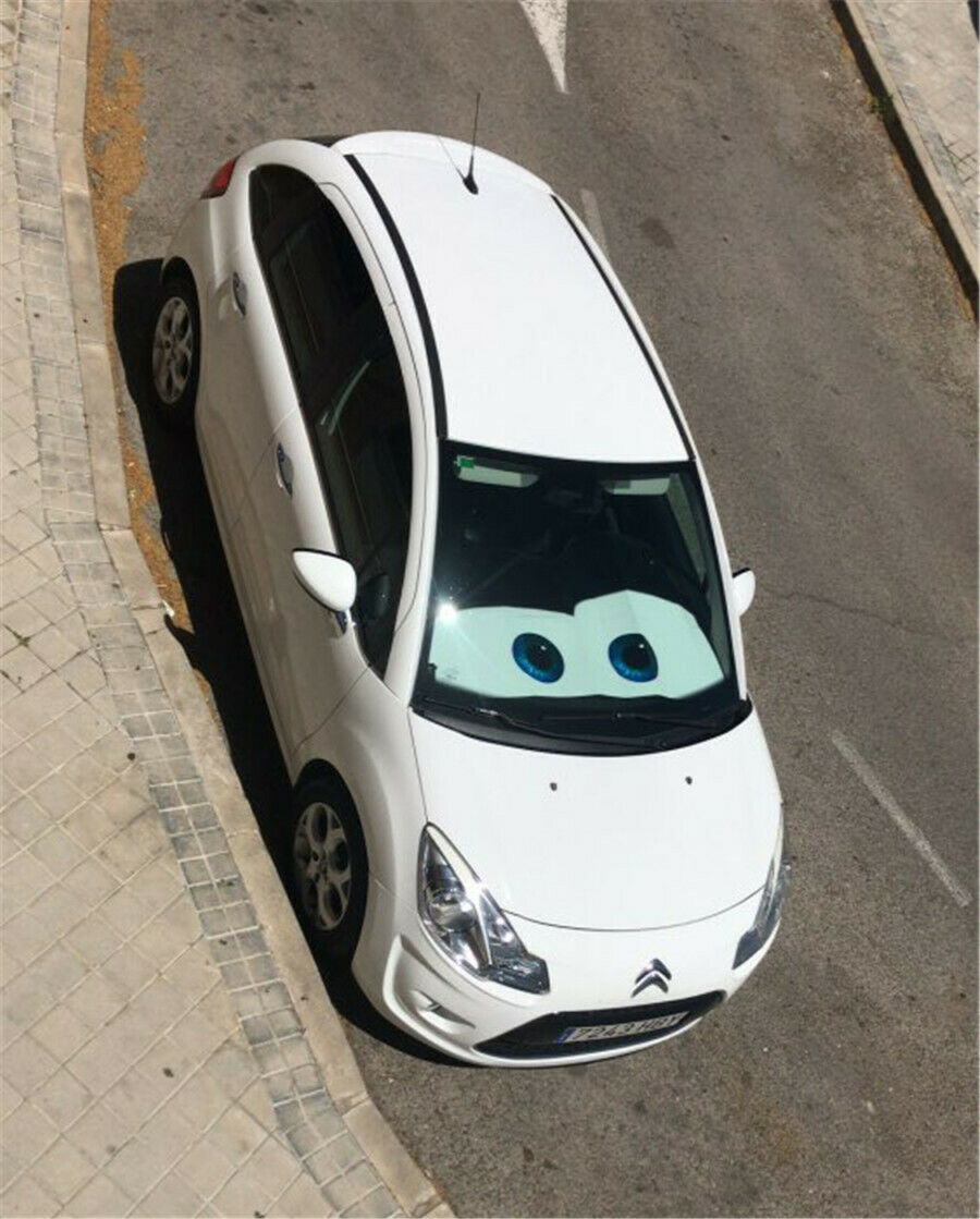 Black Eyes Car Windscreen Sun Shade Cover Anti-UV Aluminium Foil Heat Blocking