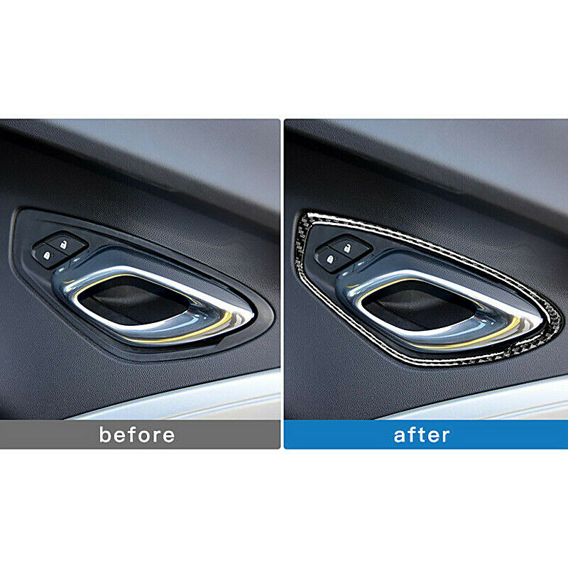 2pcs Car Black Interior Door Handle Trim Fit For Chevrolet Camaro 2016-2019