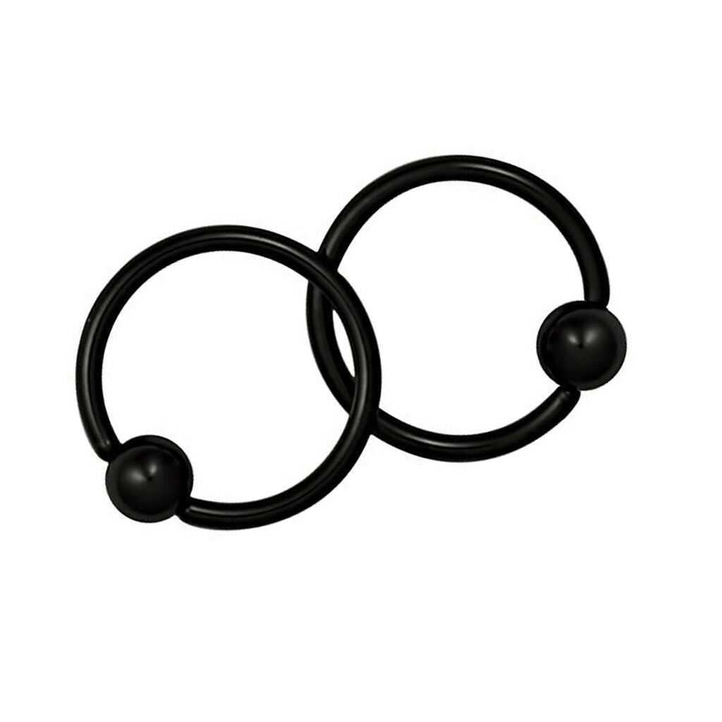2 Pairs 16G 4mm 316L Captive Bead Nose Hoop Piercing Rings for Men Women