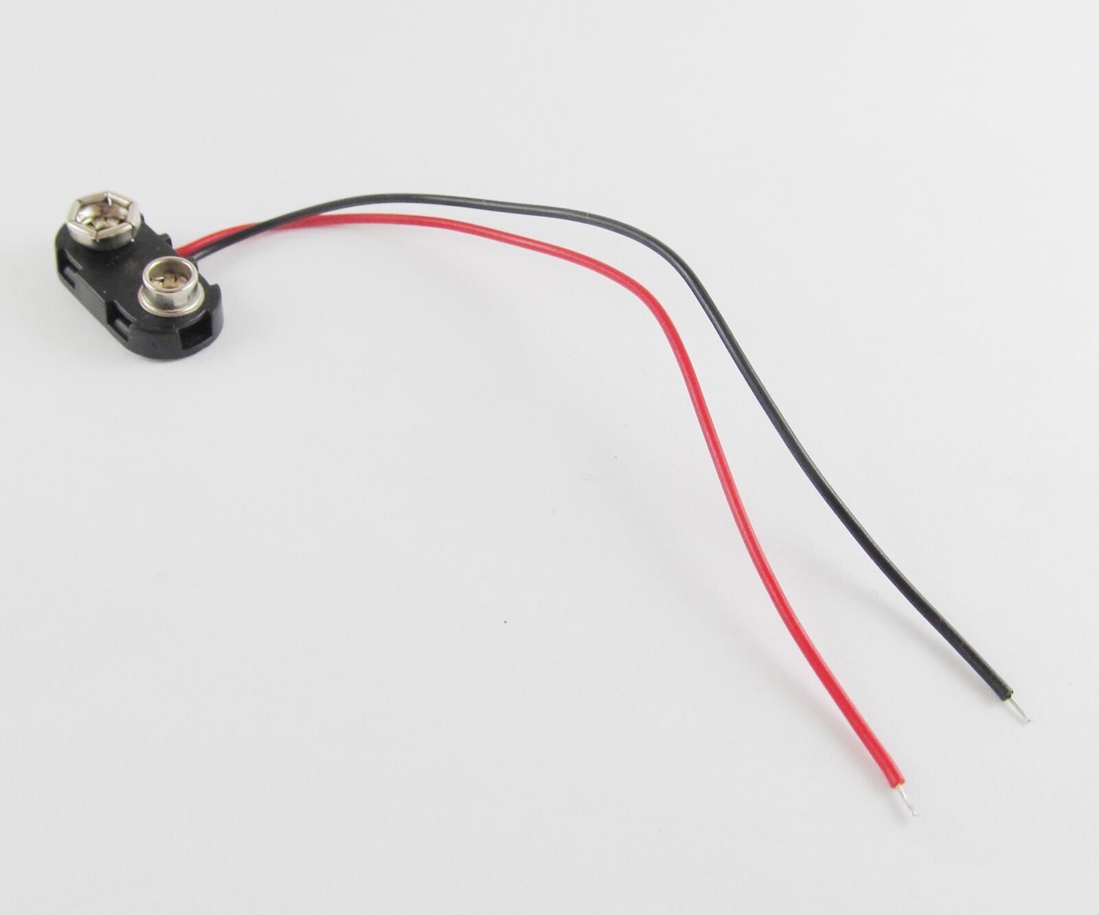 2pcs 9V Volt Battery Clip Hard plastic T-type Snap-on Connector 12cm Cable Lead