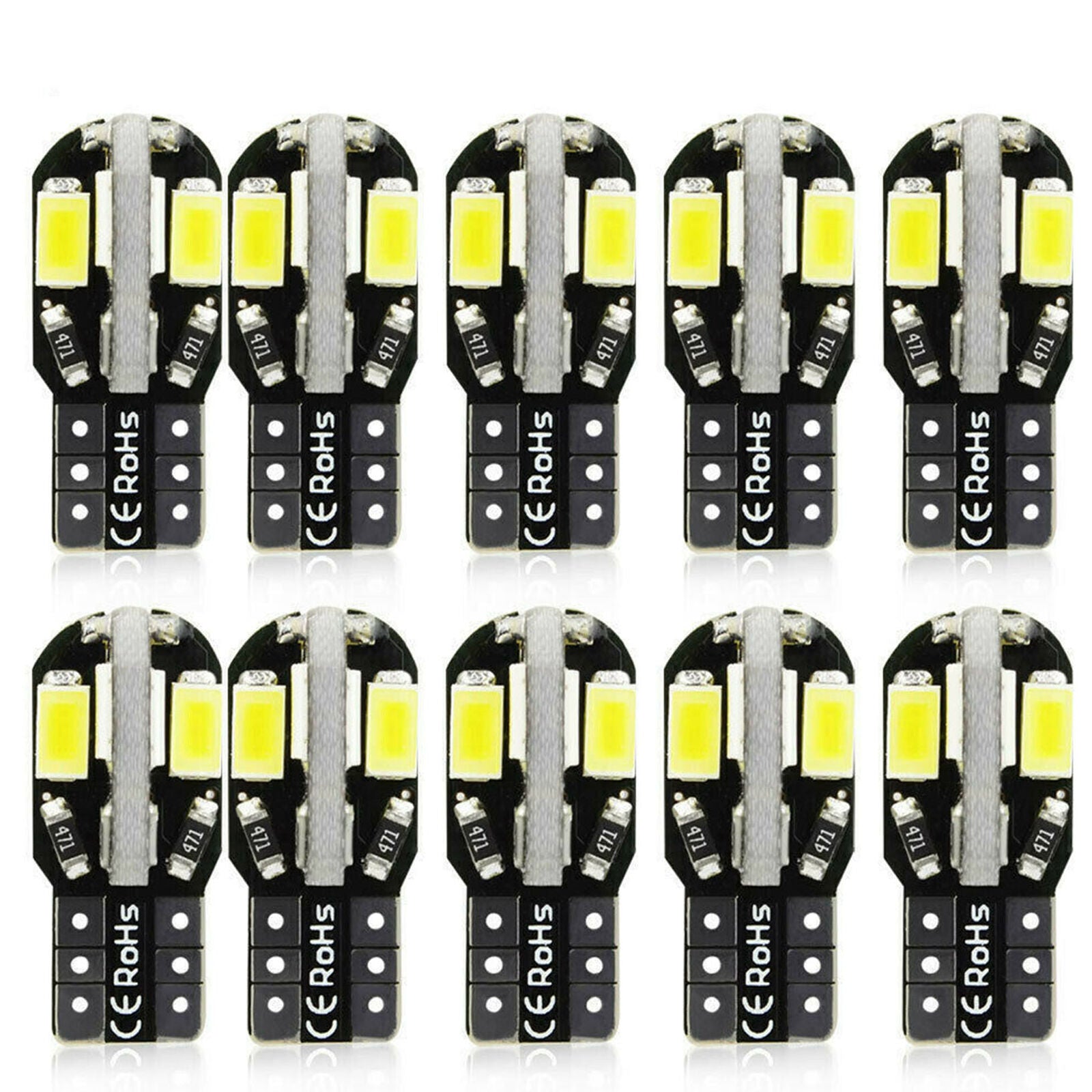 10pcs Canbus T10 5730 8 LED SMD White Car Side Wedge Light Lamp Bulb -194 168