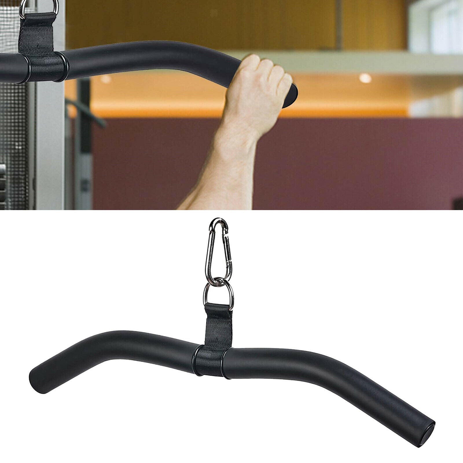 Gym Handles LAT Pull Down Bar Cable Machine Attachments Pilates Workout