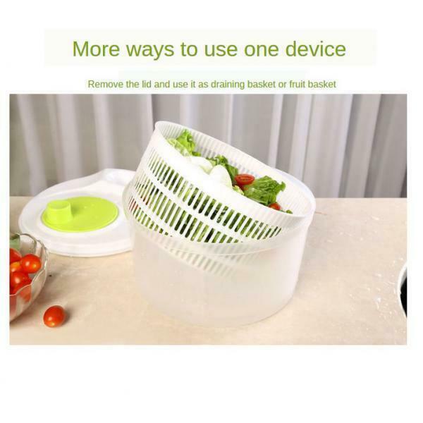1pc 5L Salad Spinner Quick Dry Anti-Wobble Tech Multi-Use Crisper Shaker