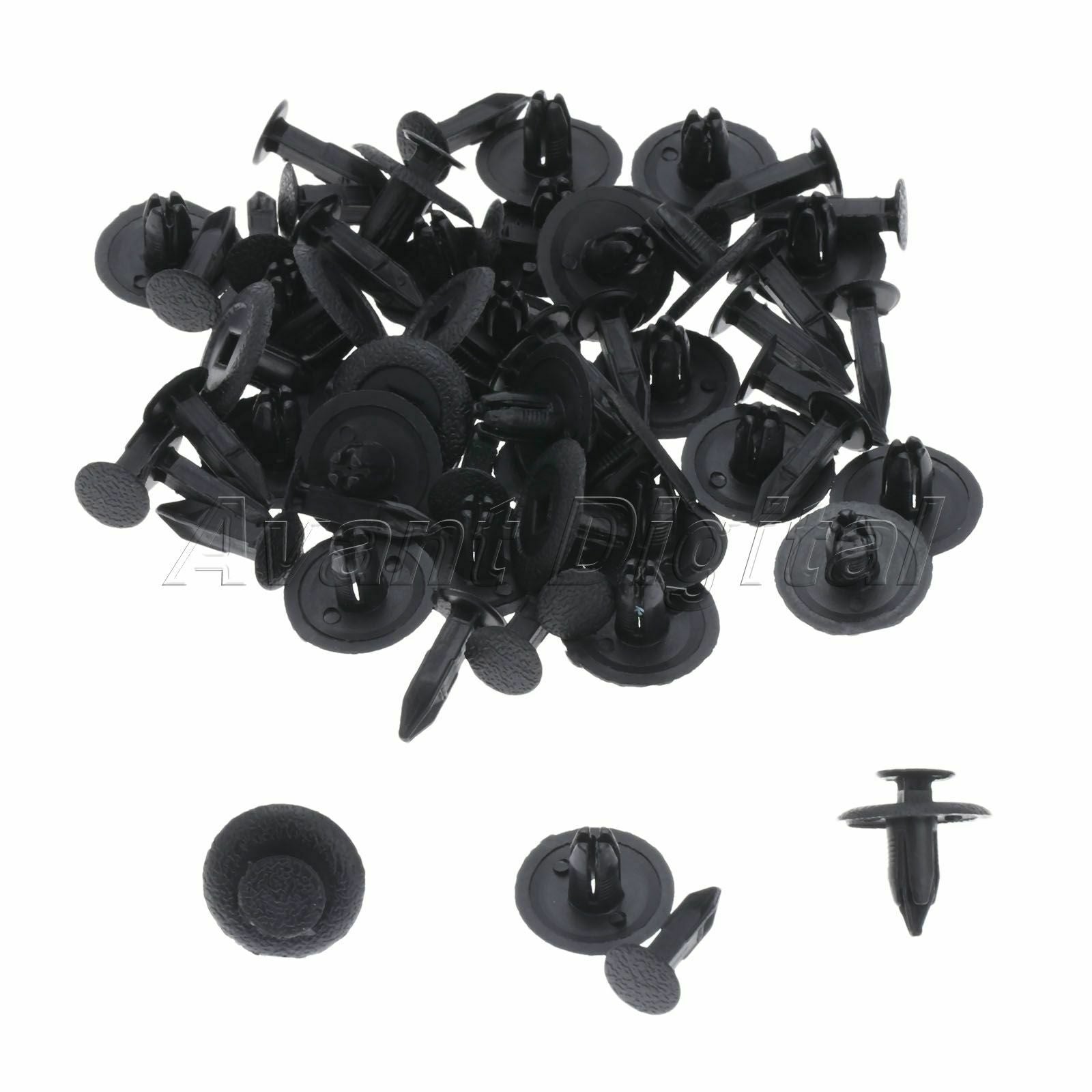 50PCS Black Plastic fasteners Interior Clip Push Type Fit for Vehicles Mazda 323