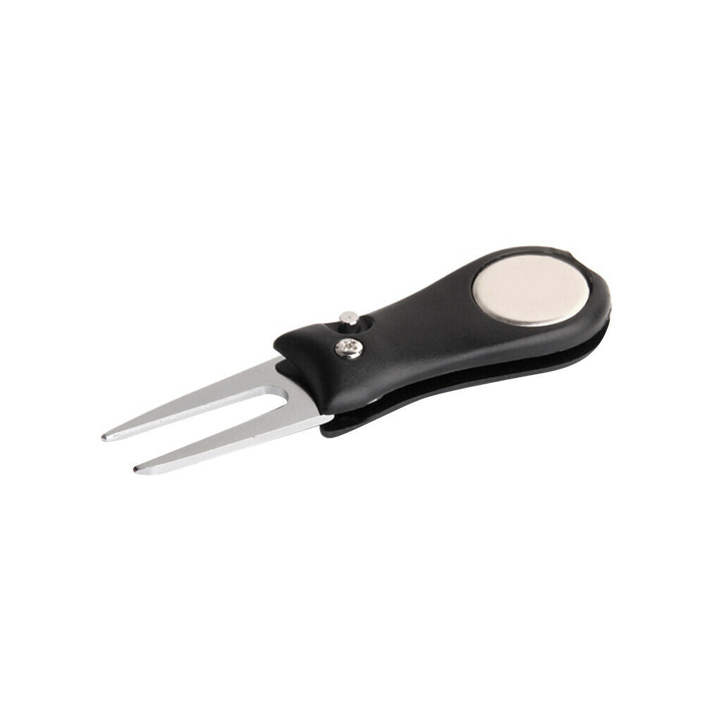 Golf Green Divot Repair Switchblade Tool w/ Ball Marker
