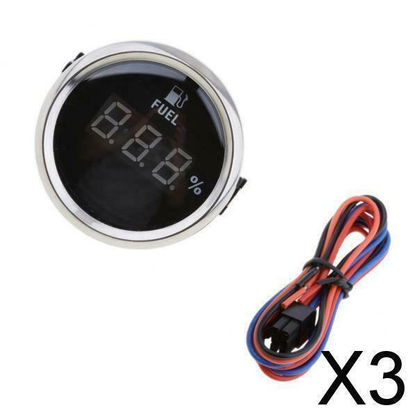 3X Waterproof Digital Fuel Gauge Marine Boat Parts Oil Pressure Indicator
