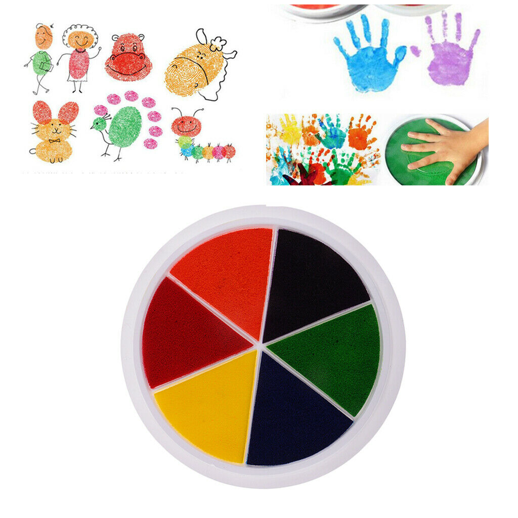 6 Colors Large Ink Pad Stamps for Hand Foot Prints Stamping Finger Painting