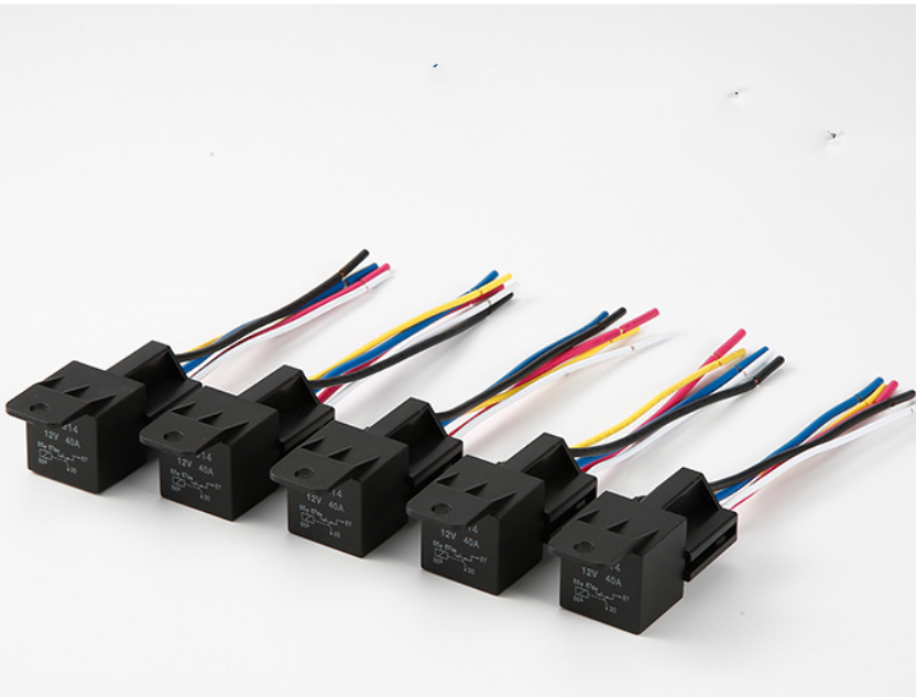 5 Pack 12V 30/40 Amp 5-Pin SPDT Automotive Relay with Wires & Harness Socket Set