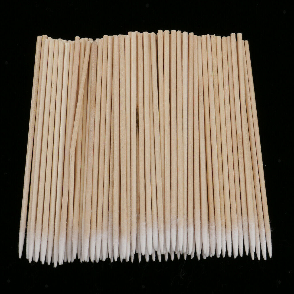 100x 4'' Pointed Makeup  Cotton Swab Precision Microblading Cotton Bud