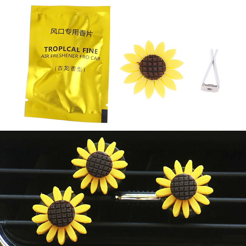 Car Air Freshener Perfume Sunflower Vent Clip Fragrance Scent Diffuser De.l8