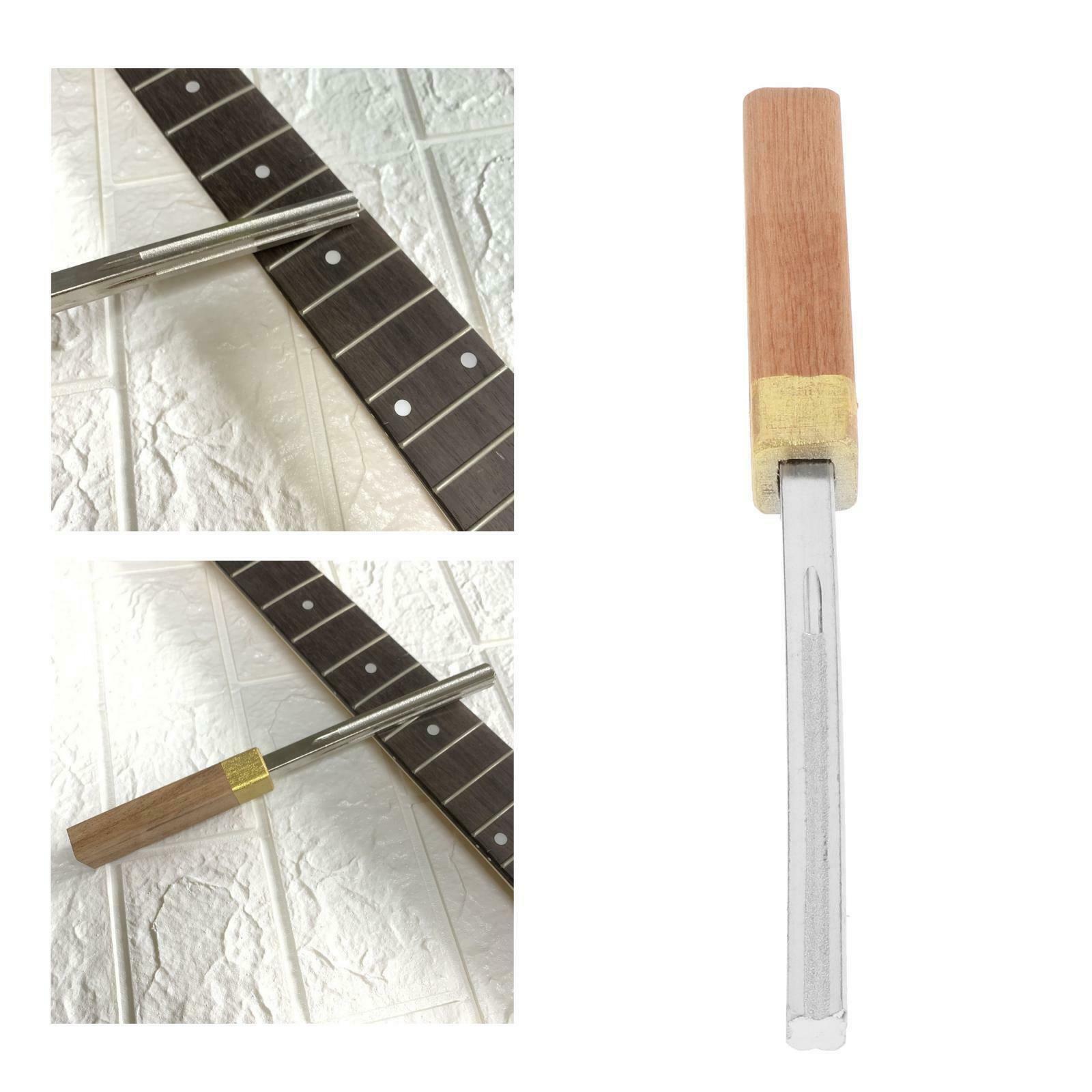 Fret File Wood Handle for Guitar Ukulele Bass Mandolin Maintenance Repairing