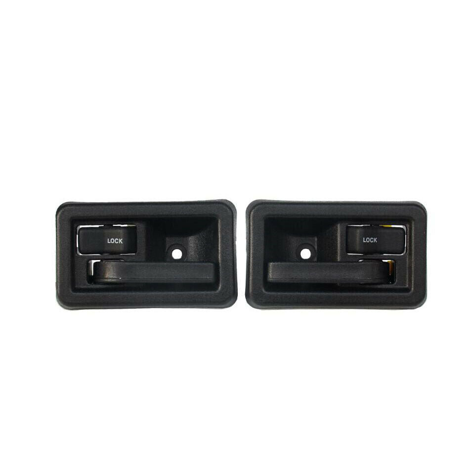 Black Inside Door Latch Handles Pair For Jeep Wrangler 87-04 W/ Rod Clips Newest
