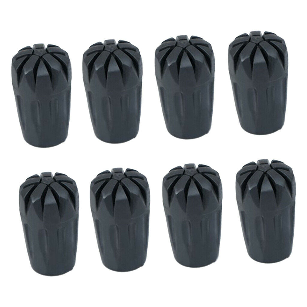 8 Pack Trekking Stick Tips Outdoor Mountaineering Pole   Replacement Black